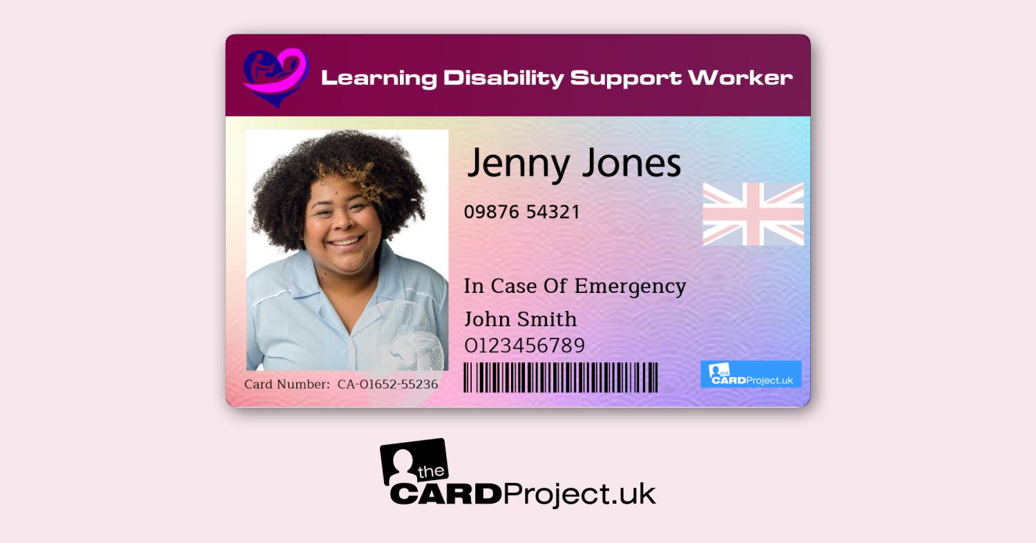 Learning Disability Support Worker ID Card Premium (FRONT)
